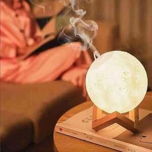 Зволожувач повітря-нічник Місяць 2 в 1 3D Moon Light Diffuser / Настільний світильник із зволожувачем